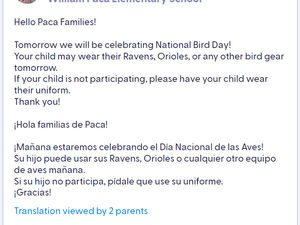 Bird Day dojo